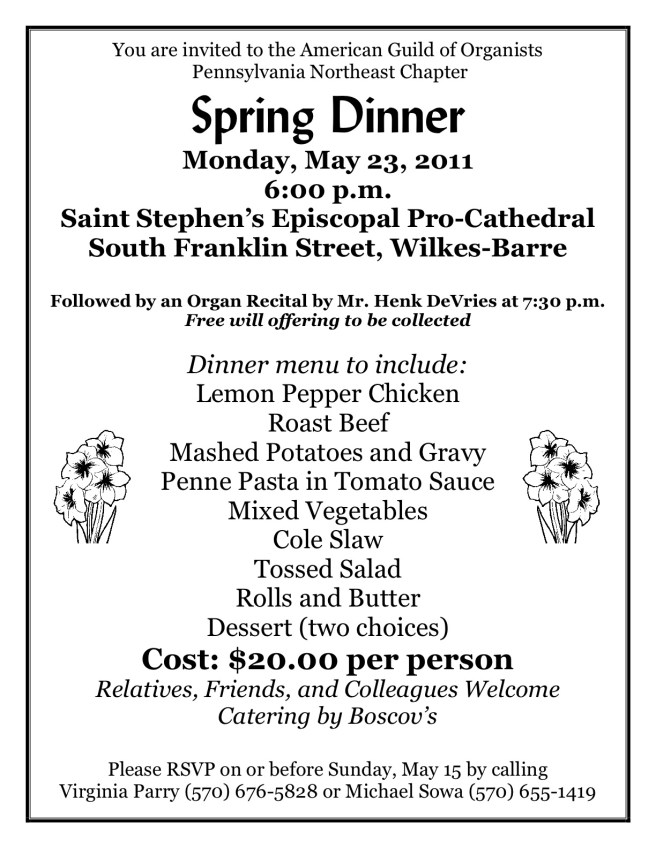 Come to our annual Spring Dinner!
