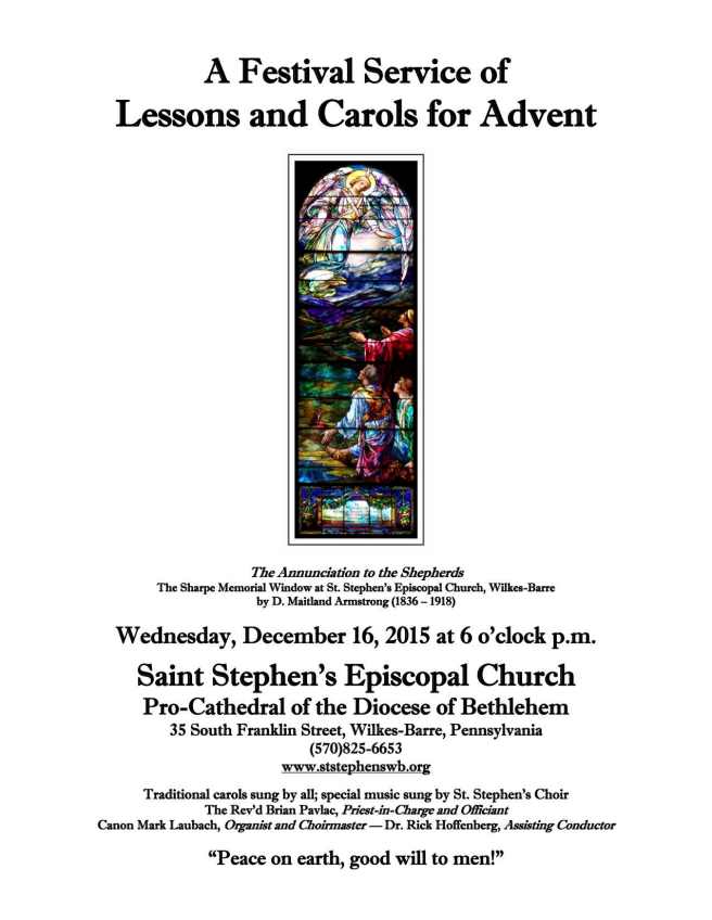 Lessons and Carols 2015 Poster on Letter Size Paper